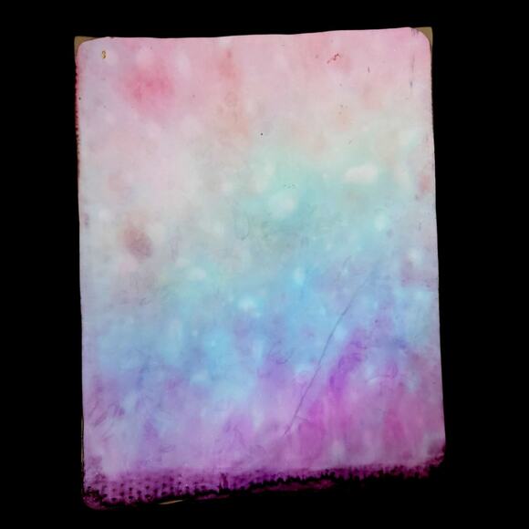 Rainbow Mushrooms and Blooms Mixed Media Original Art Collage Whimsical Art - Picture 5 of 6